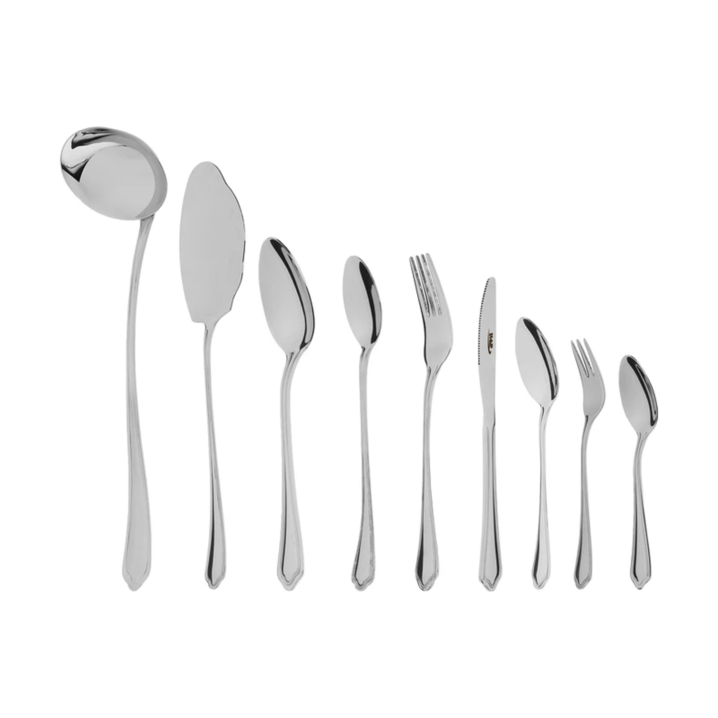 سرویس قاشق و چنگال 57 پارچه ناب استیل مدل ونیز