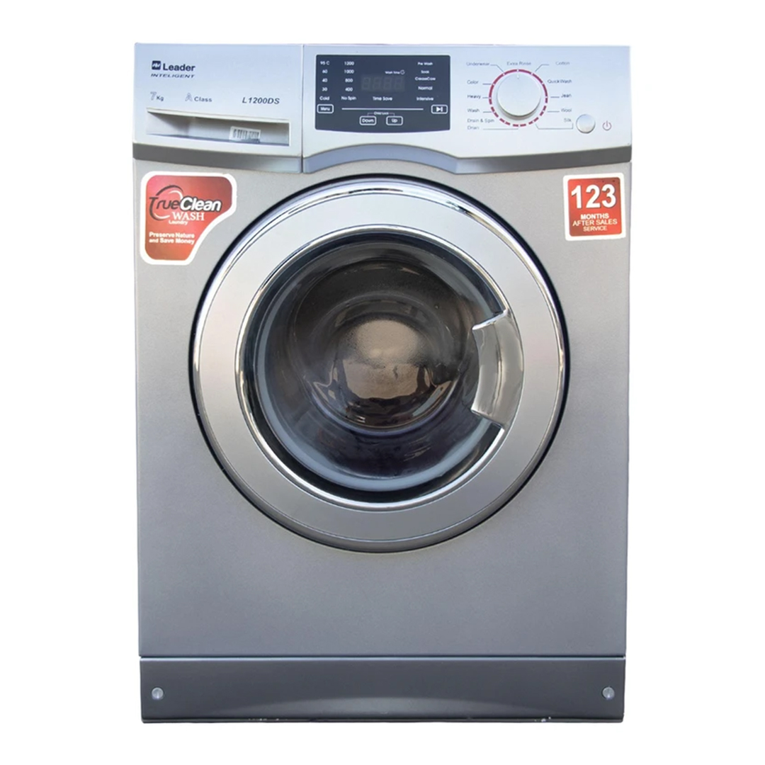 ماشین لباسشویی لیدر مدل L1200‌ ظرفیت ۷کیلوگرم درب کروم سفید